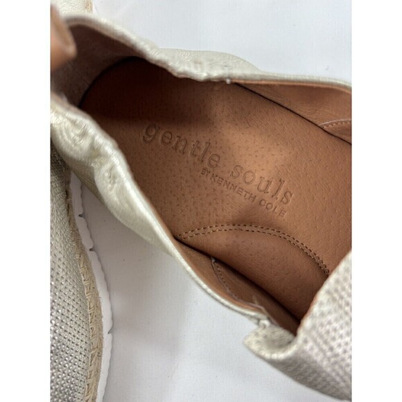 Gentle Souls Lara A-line Sporty 2 Flats Light Gold Leather Size 8.5 Perforated - Picture 7 of 12